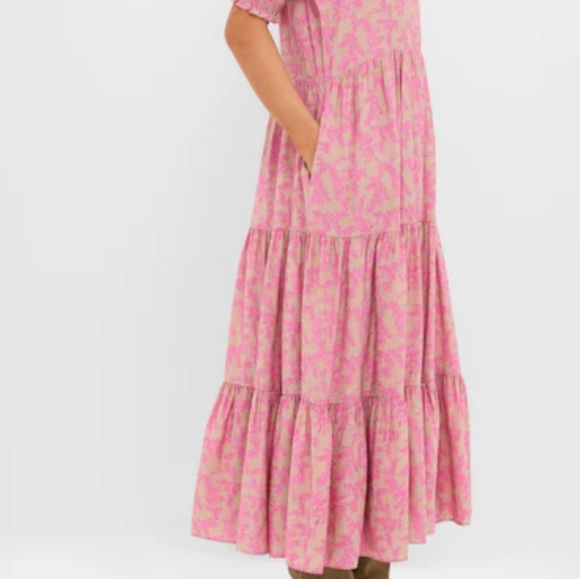 Tuckernuck Hyacinth House Bennett Pink Vines Maxi Dress Size XXL - Picture 3 of 11